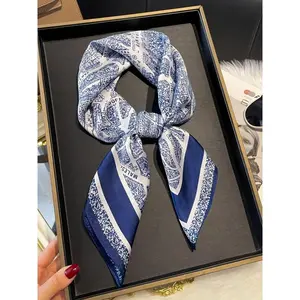 Letter Pattern Square Scarf, Boho Style Bandana for Women & Girls, Vintage Fashion Accessories for Daily Wear, Trendy All-match & Exquisite Scarf for Birthday Gift