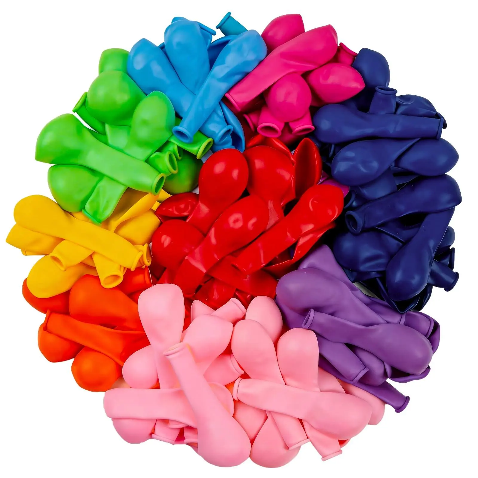 PartyWoo 50-Piece 5-Inch Latex Balloon Set, Assorted Rainbow Colors, Hand-Held Decor with Float Compatibility & Pump Inclusivity for Graduation, Birthday, Gender Reveal Party Supplies