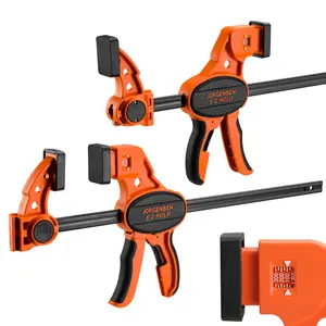 Jorgensen Bar Clamps For Woodworking, 12" 2-Pack One-Handed Clamps/Spreader with Load Limit Indicator, Quick Grip Bar Clamps E-Z Hold F Clamps Set with 300 lbs Load Limit, Medium Duty