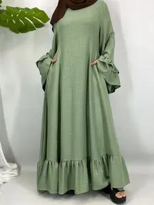 Muslim Sisters Must-Have! Multi-Color Long Bubble Sleeve Robe, Daily & Religious Occasions, Versatile Fashion Staple