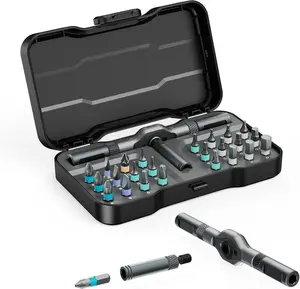 24-in-1 Magnetic Ratchet Screwdriver Hardware Tool Set, Compact Multi-Purpose Tools and Gadgets DIY Home Repair Kit with Portable Case
