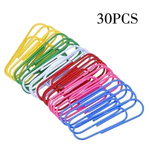 30 Large Colorful Giant Coated Paperclips, 100mm Super Size Paperclips for Office and School File Organization, Multiple Uses, Coated Finish
