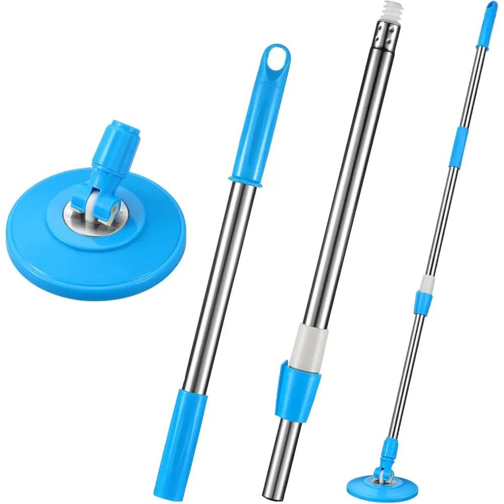 9inch Spin Mop Pole Handle Brooms Replacement 360 Degrees Rotating Telescopic Replacement Handle Home Cleaning Tool Accessories for 6.3inch Mop Head Cleaning Home Office (Blue) Sunmmervibes