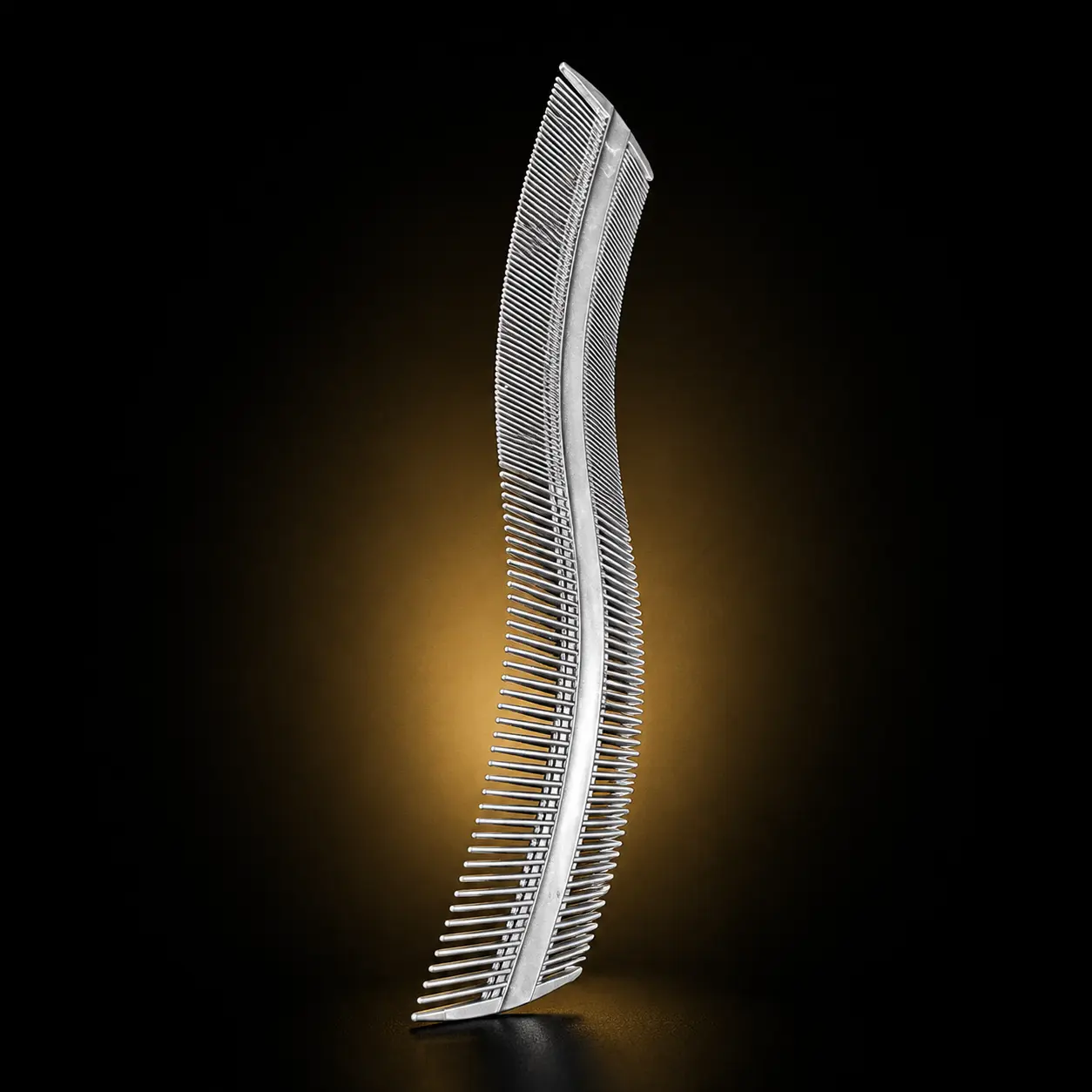 Silver Curved Wave Comb Silver Curved Wave Comb