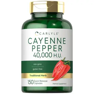 Carlyle Cayenne Pepper Capsules | 40,000 HU | Non-GMO and Gluten Free Supplement