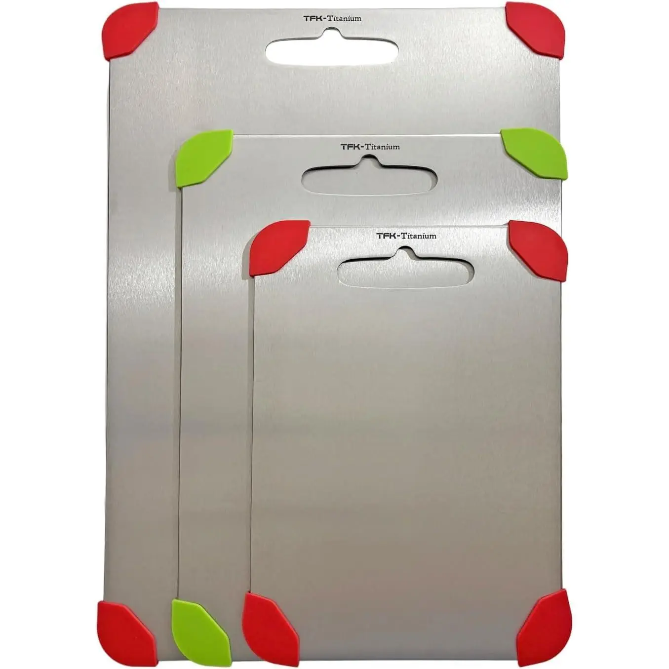 100% Pure Titanium Cutting Board, Non-Toxic, Dishwasher Safe, Non-Slip Silicone Pads