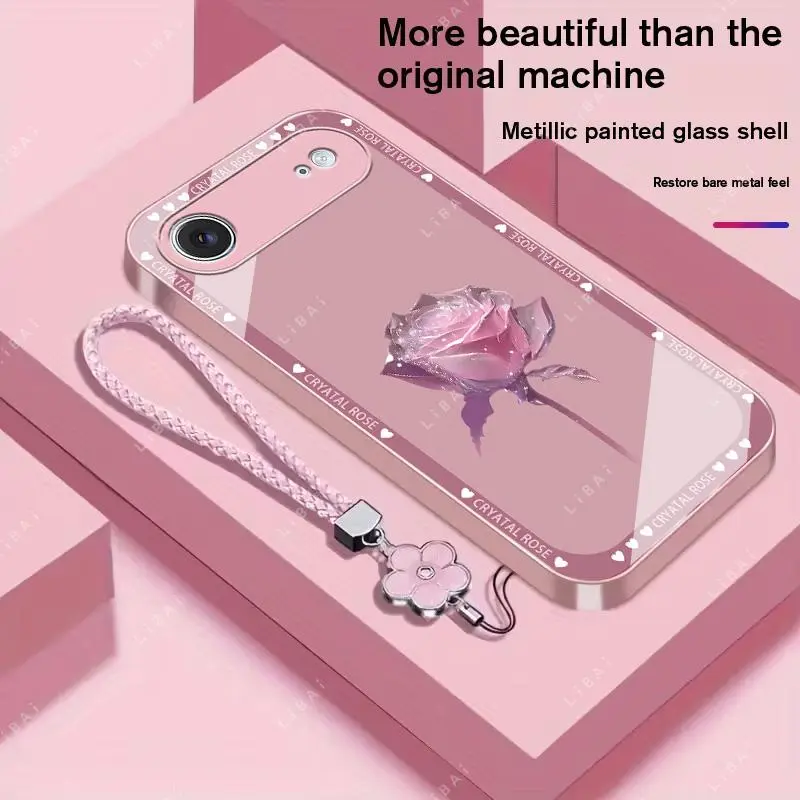 Suitable for [iPhone 17 Air] Brand new premium phone case,  Free four-leaf clover lanyard，drop-proof and fingerprint-resistant，simple and elegant design，multiple colors available YM99