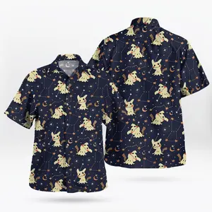 2026 Hot Hawaiian Sets PKM [FREESHIP] Cute Face, Bad Decisions – Waifu Aloha Mikyu Night Sky Hawaiian Shirt – Pkm Inspired Starry Aloha Style