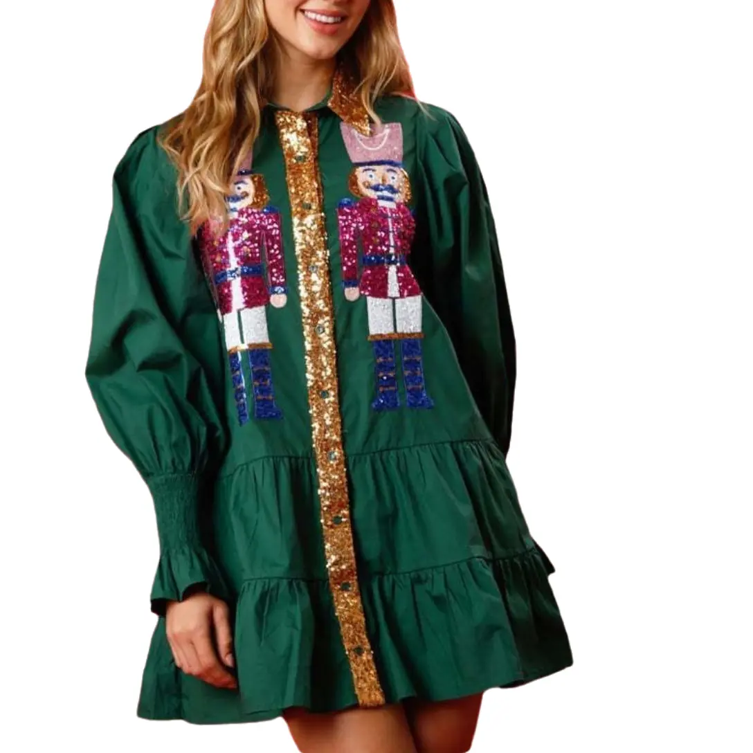 Women's Christmas Sequin Dress, Nutcracker Shirt Dress, Cute Holiday Skirt & Festive Outfits