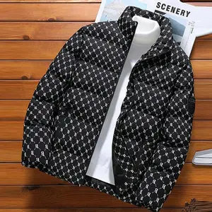 Men's Winter Casual Loose Versatile Cotton Coat with Unique Black Pattern Design��gift��Gift