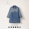 EL ELENGATINE Women's Plus-Size Denim Shirt Dress - Retro Vintage Oversized Collar, Cotton-Polyester Drape Fabric, Half-Zip, Long Sleeves, Pocket, Plus Size Fashion, Streetwear Clothing, Women's Streetwear, Trending Casual Wear,sohochic
