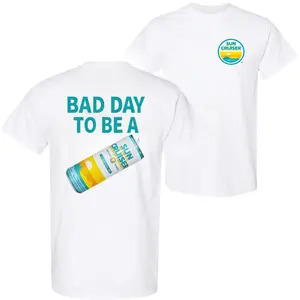 Sun Cruiser T Shirt, Bad Day to Be a Hard Seltzer Can Graphic 2 Sides Print, Beach Sunset Logo Front, Soft Cotton Blend Material, Summer Party Gift for Men & Women