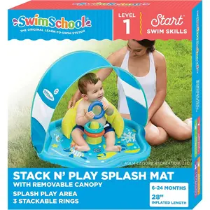 Infant Baby Pool Floats Free Swimming Super Buoyant Ages 6-24 Months Multiple Colors/Styles Adjustable Canopies and Seats Splash & Play Baby Floaties