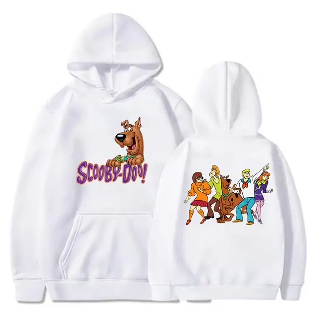 Men's Scooby-Doo Graphic Cartoon Print Hoodie - Long-Sleeve V-Neck Casual Street Pullover Top, Stylish New Year Birthday Gift Clothing