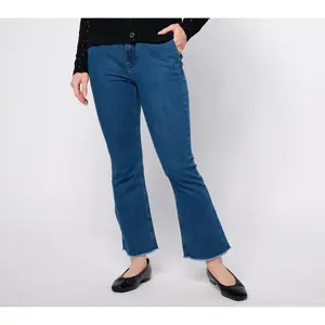 BEAUTIFUL by Lawrence Zarian Petite Ankle Frayed Hem Jean - Indigo