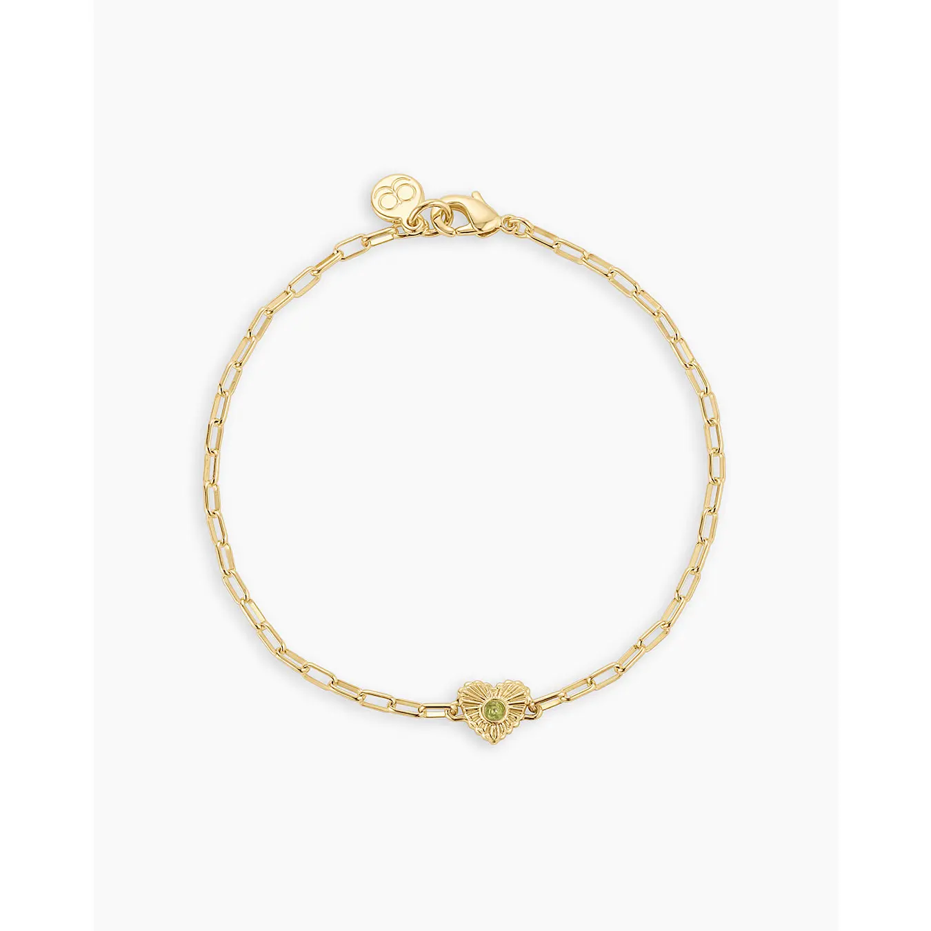 gorjana – Heart Birthstone Bracelet – 18K Gold-Plated Brass – Timeless & Customizable Jewelry – Elegant Foundation for Layered Looks