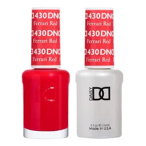 DND Gel Polish Set, Red Collection, UV/LED GelPolish and Air Dry Nail Lacquer, Matching Chip-Free Polish Duo, 0.5 Fl Oz Each,Ferrari Red #430