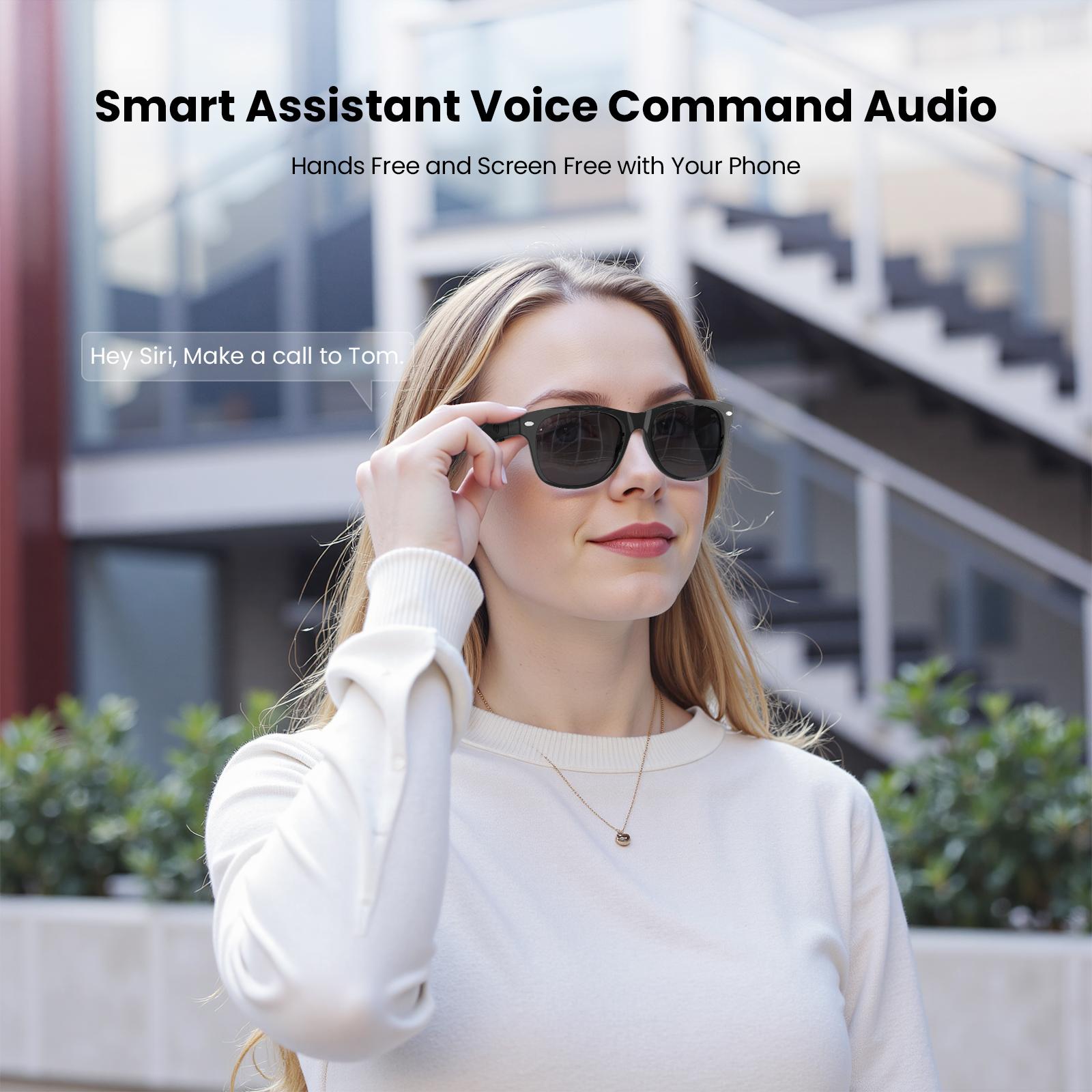 WeariQ Blue Light Blocking Smart Glasses & Smart Sunglasses ,AI Bluetooth Translation Smart Glasses-Supports Google Translate & ChatGPT, Built-in Mic & Speakers, HD Calling, 10H Music, Wireless Wearable,For Sports&Travel,Digital Eye Strain Relief,Driving