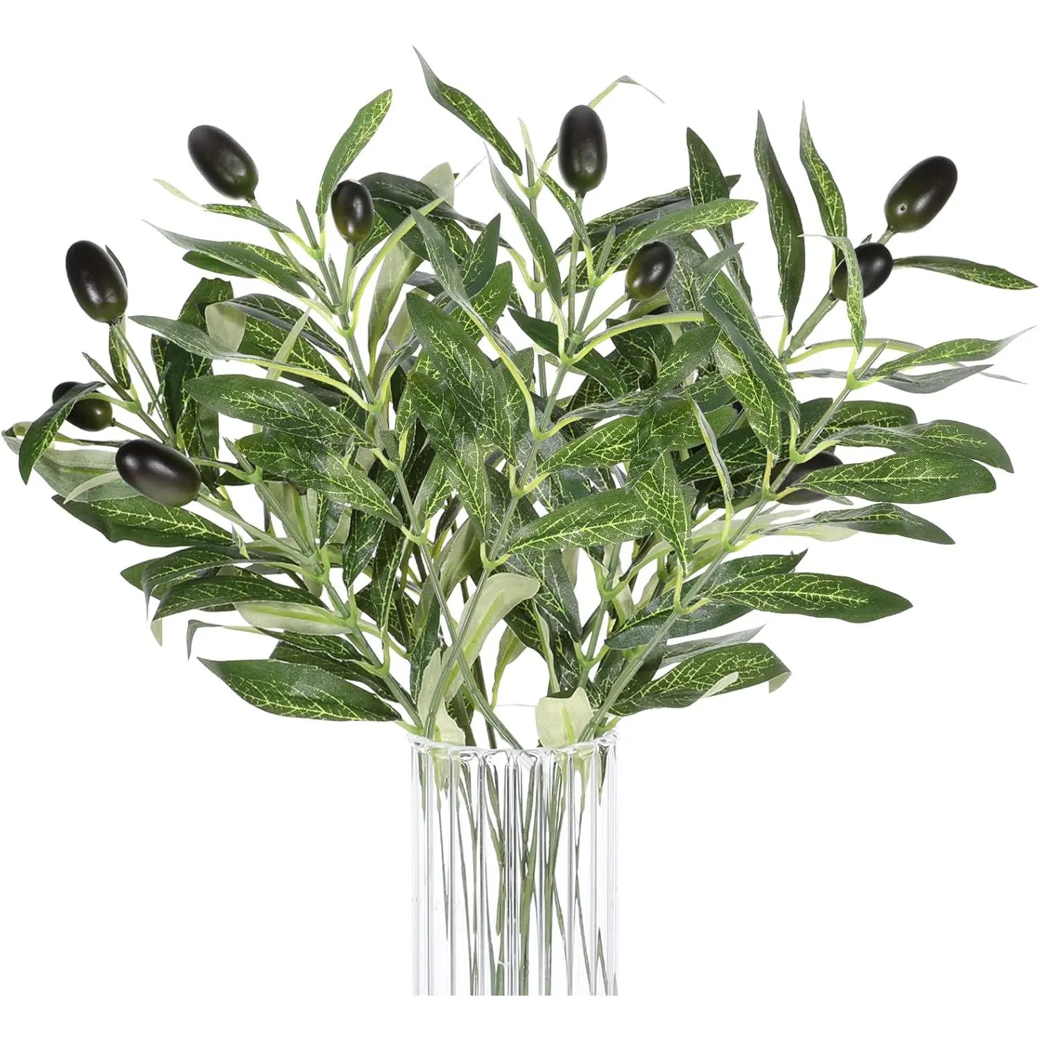 5 count Artificial  Olive Tree Branches, 11 Inch Faux Olive Tree 2 Forks Greenery Stems, Faux Leaves  for Centerpieces Decor Wedding Greenery  Party Decor