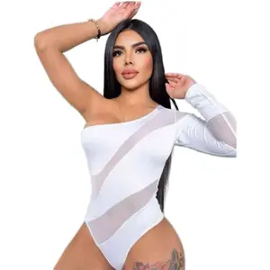 SEXY COLOMBIAN BODYSUIT IN VEIL AND SPANDEX FABRIC ONE SIZE Tops