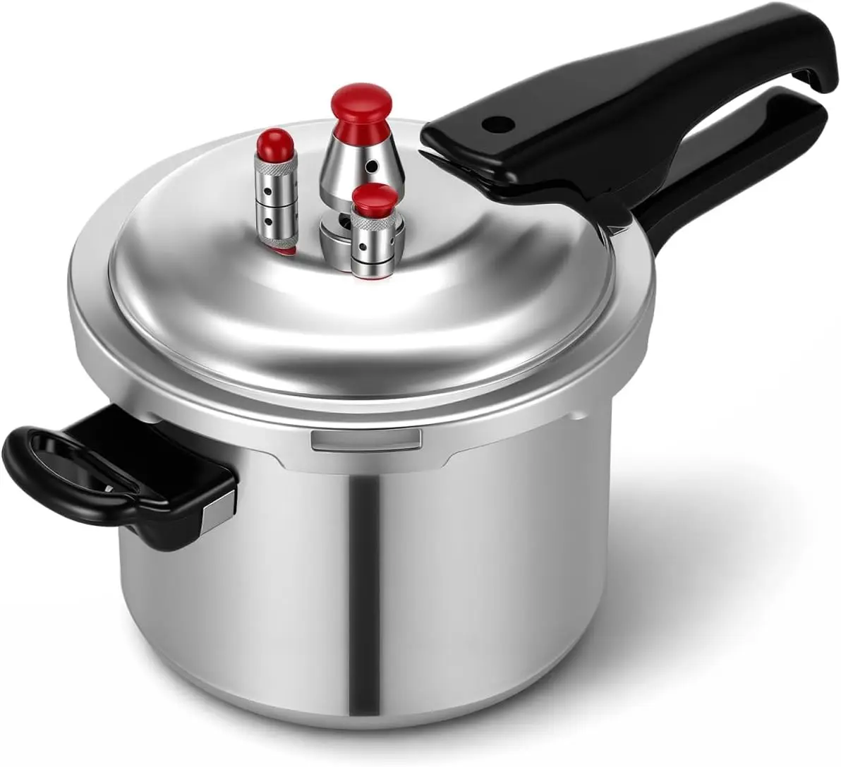Small Pressure Cooker for Mini Stovetop Multi Cooking with Safety Valves | 2.6 Qt Small Aluminum Pressure Cooker Compact Design Fast Cooking and Even Heat Distribution Gas Stovetop Pressure Cookers