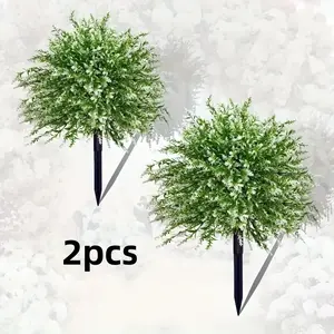 2 pieces, Lifelike fake plant, colorful outdoor ground planting trees - white lavender, Artificial Flowers For Outside, suitable for indoor/outdoor decoration, garden wedding, vacation scene arrangement and greening placement