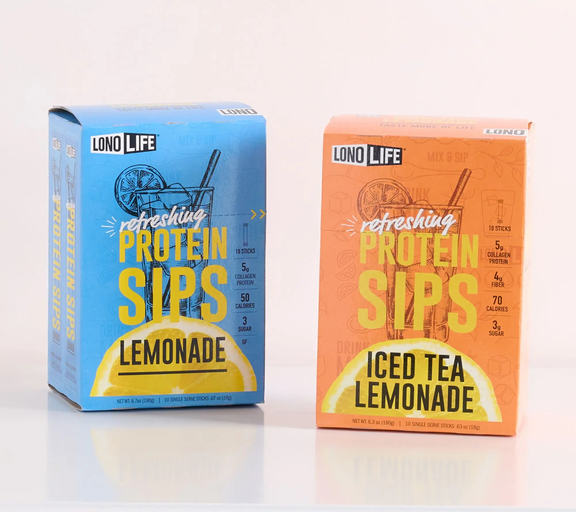 LonoLife 20 Single Serve Protein Packed Lemonade & Iced Tea Mixes