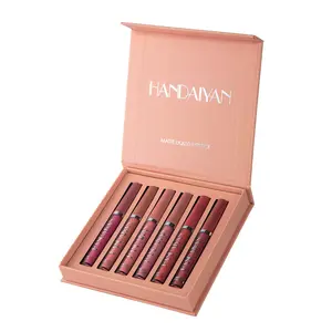 Long-lasting Matte Lip Gloss set, 6pcs Matte Liquid Lipstick, Waterproof Lip Glaze, Moisturizing Non-Stick Cup Nude Lipstick, suitable for all occasions, Great Gift Set for Girls, Valentine's Day gift