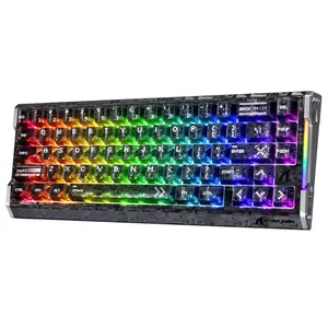 ATTACK SHARK R68 HE 8K Magnetic Gaming Keyboard, Gaming Accessory, 8000Hz & 0.08ms, 0.005mm Rapid Trigger, Adjustable Actuation, 60% 68-Key RGB Wired Keyboard for PC/Mac, RGB Backlight Keyboard, RGB Backlit Keyboard