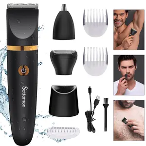 Men's 3-In-1 Multi-Function Body Hair Trimmer, Multifunctional Hair Trimmer, USB-C Rechargeable Waterproof Grooming Kit for Beard, Sideburns, Nose Hair, Perfect Gift for Fathers and Boyfriends