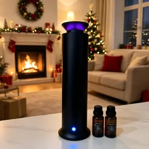 Luxury Remote Controlled Essential Oil Diffuser - Sleek Aluminum Aromatherapy Fragrance Freshener, 3 Cult-Fave Scents, Covers 1000 sq ft Wireless Home Fragrance Accessory