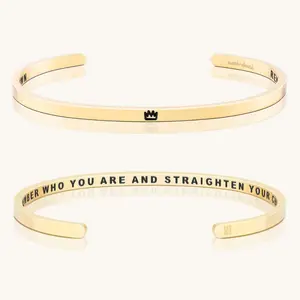 Remember Who You Are And Straighten Your Crown - MantraBand Inspirational Adjustable Bracelet Trendy Elegant jewelry