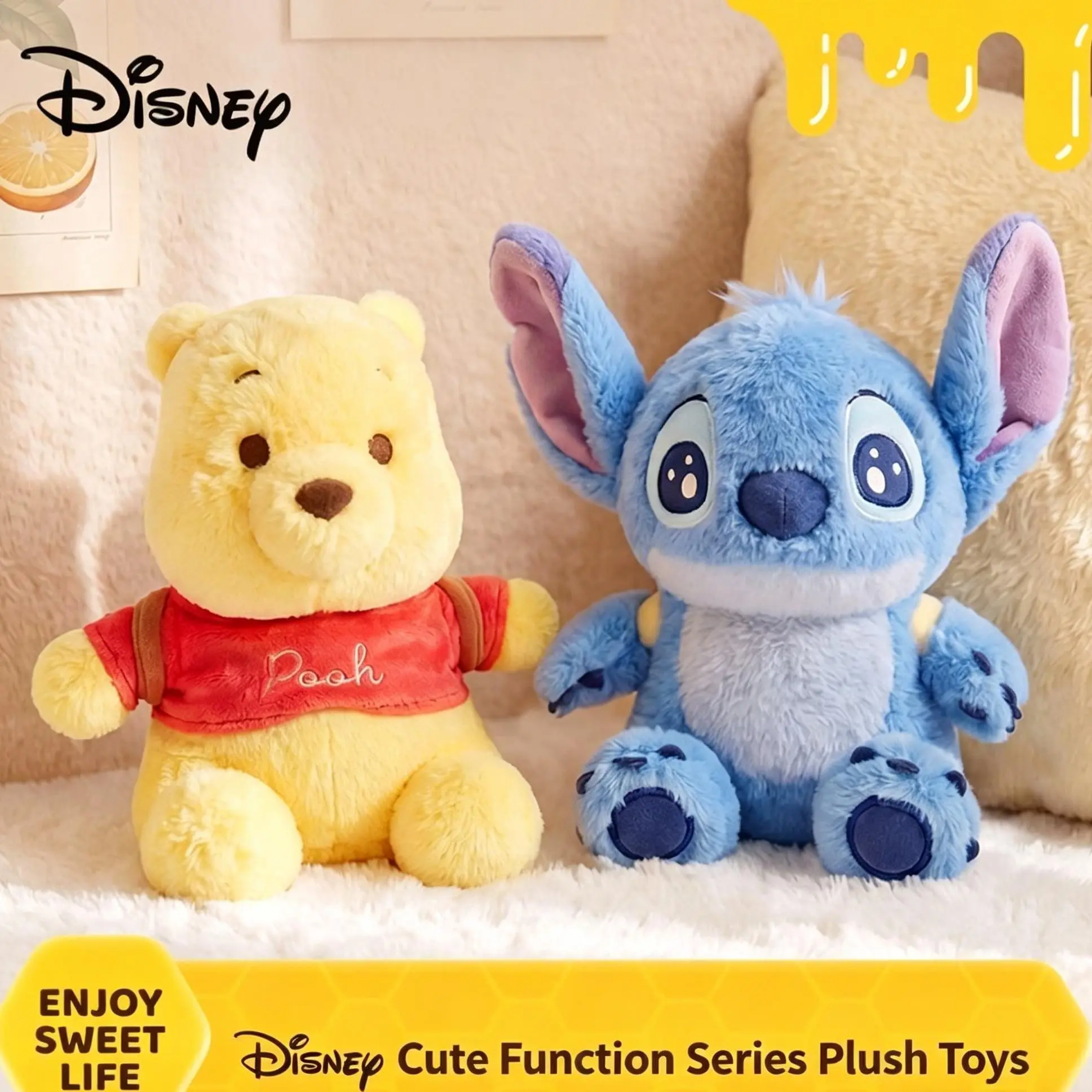 Official Disney Stitch Movable Plush Doll, Comfort Companion Toy, Ideal Valentine & Qixi Festival Birthday Gift，Back To School