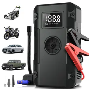 1pc 5-in-1 Jump Starter with Air Compressor-5000A Peak Power, 150PSI Digital Tire Inflator, ABS Material, USB Rechargeable, for Gas/Diesel Vehicles, Portable with LED Emergency Lighting, Auto Shut-Off, Tire Pressure Detection & Adjustment, Quick Charge