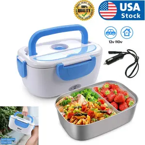 110V Electric Heating Lunch Box Portable for Car Office Food Warmer Container US