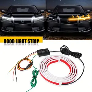 79'' Car Hood Light Strip, Flexible Dynamic Daytime Hood Light Strip, Auto LED Strip Light With Fuse Protection, Universal Exterior Decor For SUVs, Trucks, Vans & Most Vehicles, Without Battery