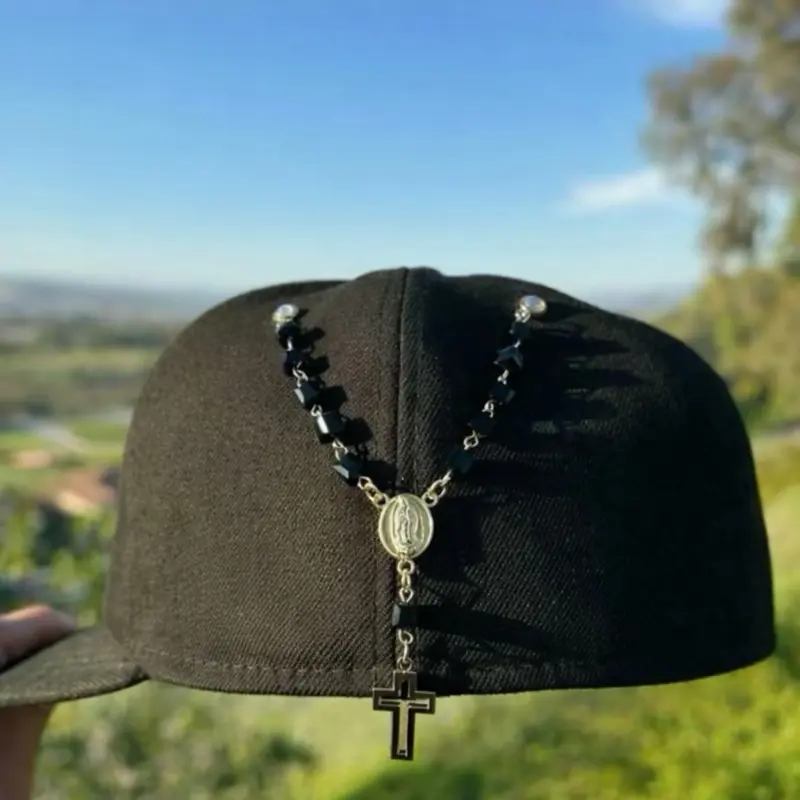 Rosary Hat Pins - Unique Design with Cross and Beads, Perfect for Personalizing Your Hat