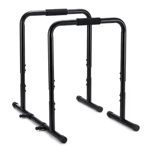 Strength Training Equipment – 4-in-1 Dip Station, Pull Up Bar, Push Up Stand & Parallette Bars – Adjustable Height 30.7"-35" & Width 20"-26.8", 400lbs Capacity for Home Gym, Patio, Office