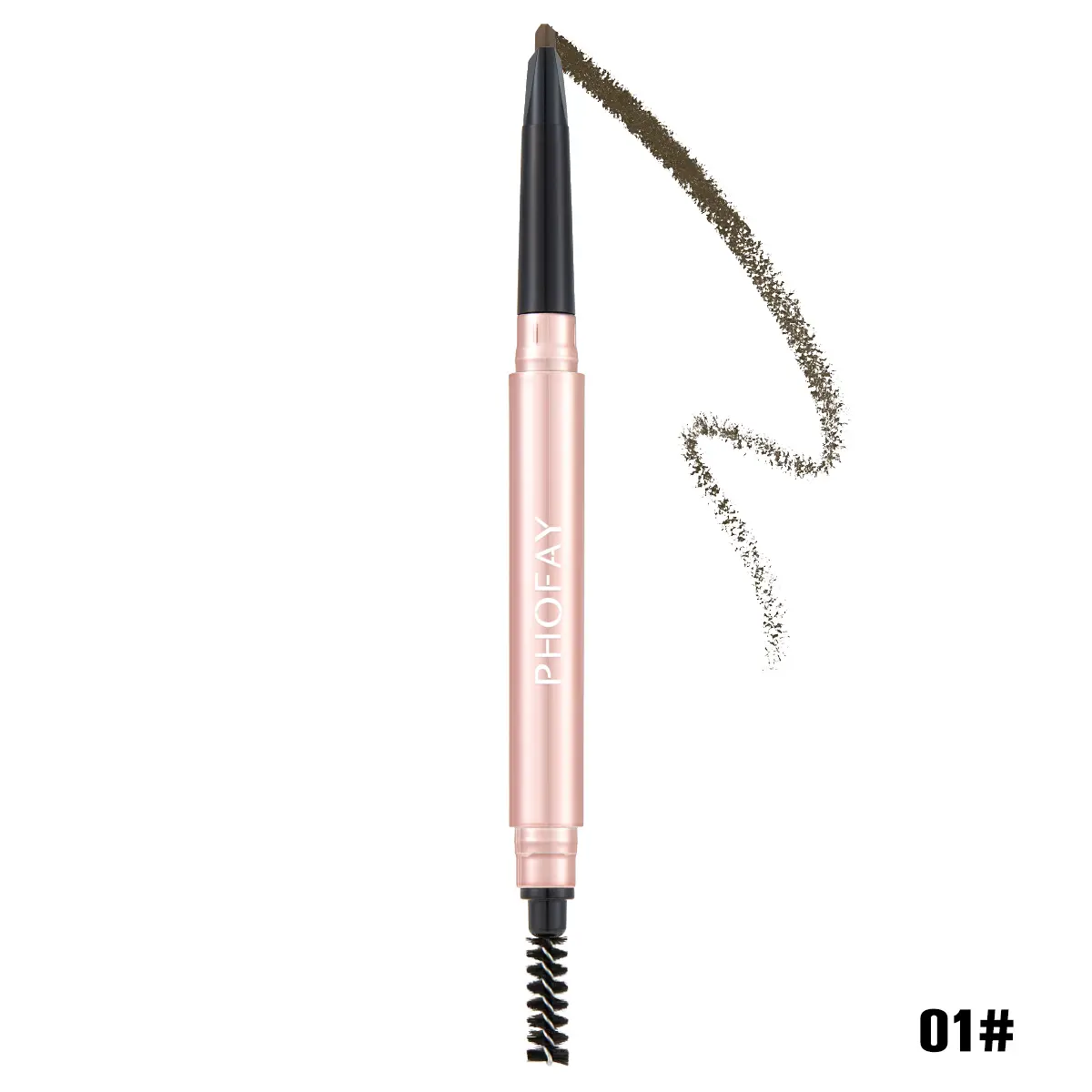 PHOFAY Precise Eyebrow Definer with Spoolie Brush - Slim Tip Eyebrow Liner Cosmetic for Shaping, Filling, Long-Lasting Water Proof Makeup, Single Item, Blend