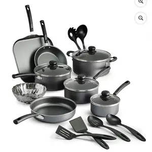 Tramontina Primaware 18 Piece Non-stick Cookware Set, Steel Gray - Kitchen Utensils and Gadgets