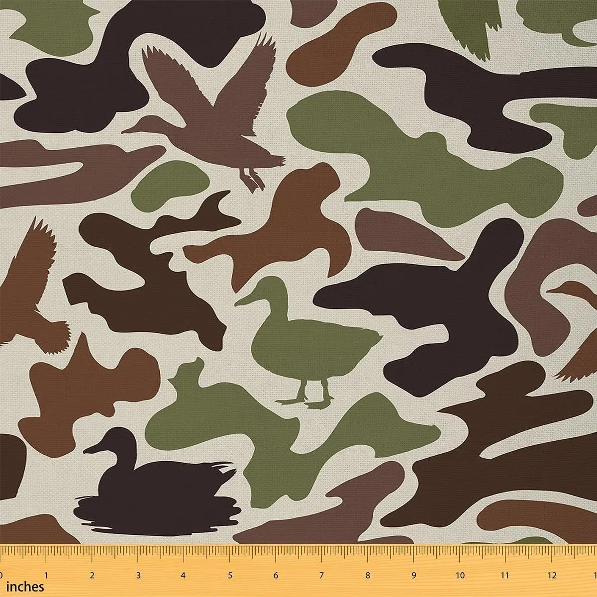 Duck Camouflage Fabric,Duck Hunting Camo Upholstery Fabric Chairs,Hunter Army Fabric Home DIY Projects,Decor Wild Animals Soft Flannel