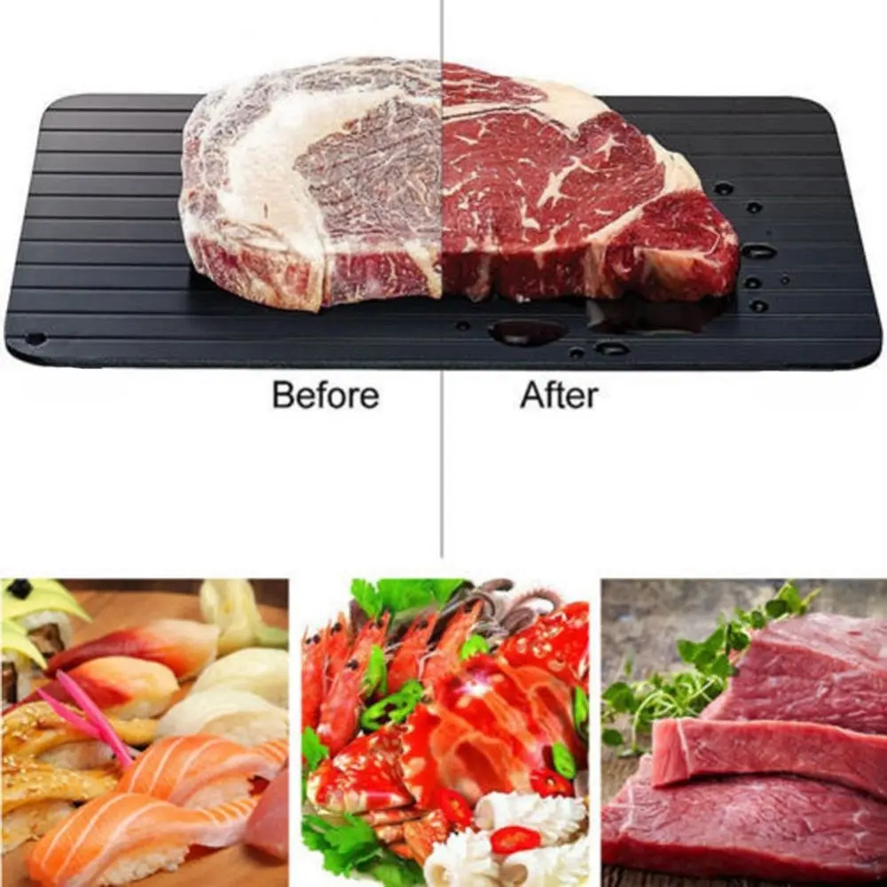 Fast Defrosting Tray. Thaw Frozen food & Meat. Time saving and safe for your family's meals!