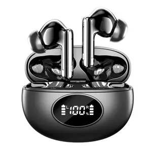Wireless earphones, stereo earphones, LED power display earphones with 50H playback time wireless charging case, earphones with microphone for iPhone and Android, black pink  skullcandy earbuds gaming  earbuds Headset Audio Plastic Electronic