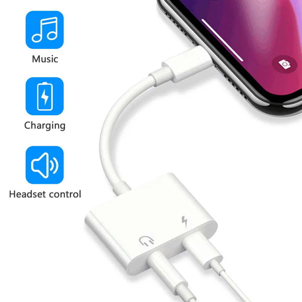 Lightning to 3.5mm Aux Audio Splitter Adapter - iPhone-Style, Plug-and-Play Tech Accessory for iPhone 14/13/12/11/X/8/7 Plus Earphone Jack Cable, Iphone-Style Audio Adapters, Plug-And-Play Audio Adapters Headset Electronic