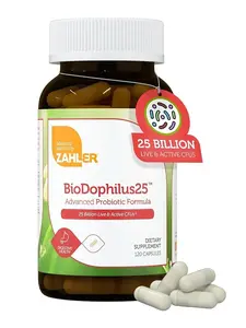 Zahler BioDophilus25 Advanced Probiotic Formula 25 Billion CFU 11 Strains Prebiotics for Digestive Health 60 Capsules Kosher US Made - Healthcare