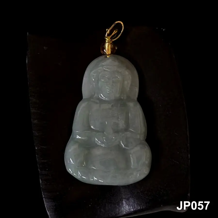 Natural Green Jade Jadeite Pendant 'The Buddha' for Best-wish', Free Necklace