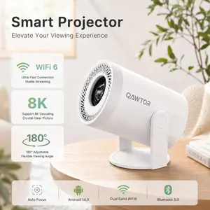 200 ANSI Lumens Mini Projector with Native 4K Decoding – Ultra-Bright Smart Portable Projector, 0.9:1 Short Throw, 360° Adjustable Focus, Up to 235" Giant Screen for Home Theater, Bedroom & Outdoor Movies