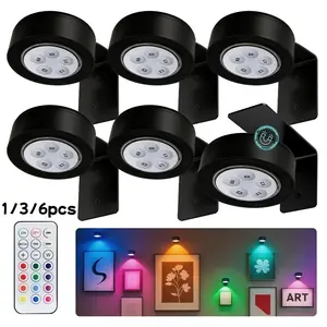 RGB Color Changing LED Art Picture Lamp, Battery Powered Painting Light, Adjustable Display Light for Commercial Art Exhibitions