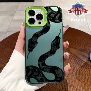 Compatible with iPhone 16 15 Pro Max Plus 14 13 12 11 XR XS E Python Pattern Durable shockproof Anti-Scratch PC Protective Case