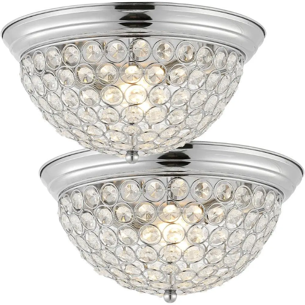 JONATHAN Y Malia Traditional Transitional Iron LED Flush Mount; for Living Room, Bedroom, Kitchen, Office